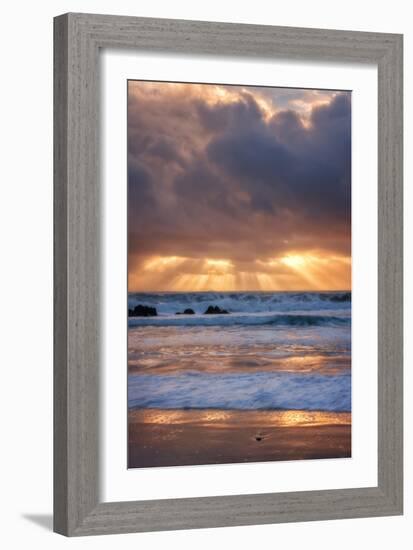 Shore Beams at Pfeiffer Beach-Vincent James-Framed Photographic Print