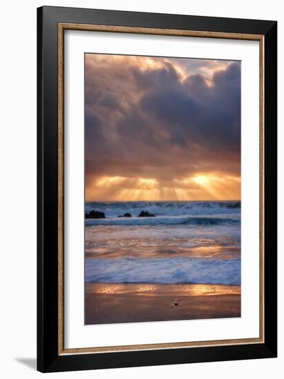 Shore Beams at Pfeiffer Beach-Vincent James-Framed Photographic Print