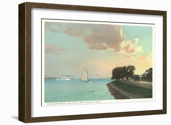 Shore Drive, Belle Isle, Detroit, Michigan-null-Framed Art Print