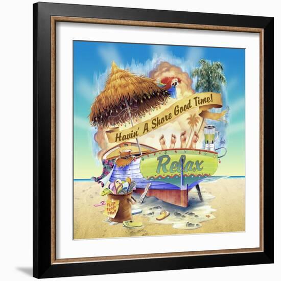 Shore Good Time Boat-James Mazzotta-Framed Giclee Print