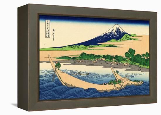 Shore of Tago Bay, Ejiri at Tokaido, c.1830-Katsushika Hokusai-Framed Premier Image Canvas