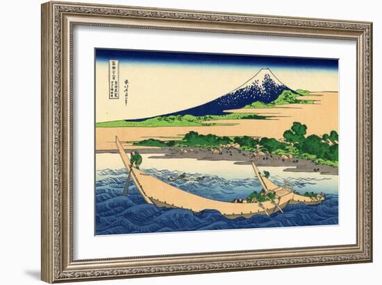 Shore of Tago Bay, Ejiri at Tokaido, c.1830-Katsushika Hokusai-Framed Premium Giclee Print