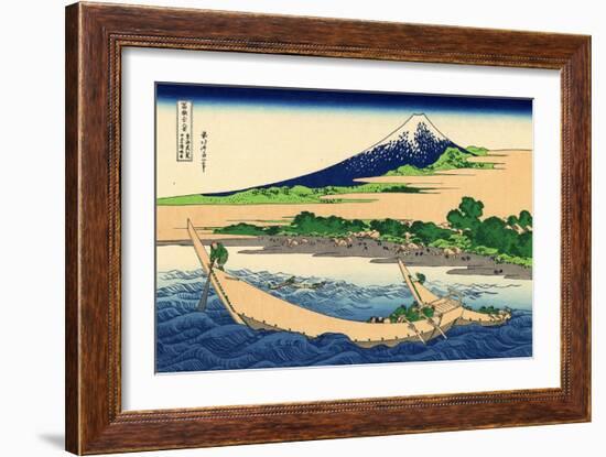 Shore of Tago Bay, Ejiri at Tokaido, c.1830-Katsushika Hokusai-Framed Premium Giclee Print