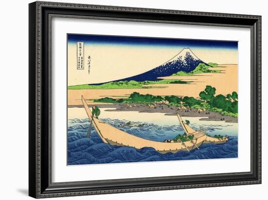 Shore of Tago Bay, Ejiri at Tokaido, c.1830-Katsushika Hokusai-Framed Giclee Print