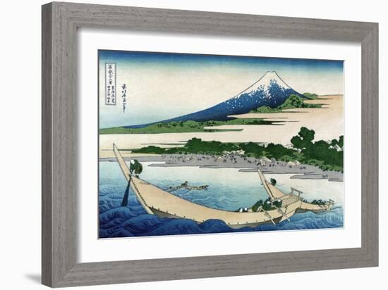 Shore of Tago Bay, Ejiri at Tokaido-Katsushika Hokusai-Framed Art Print