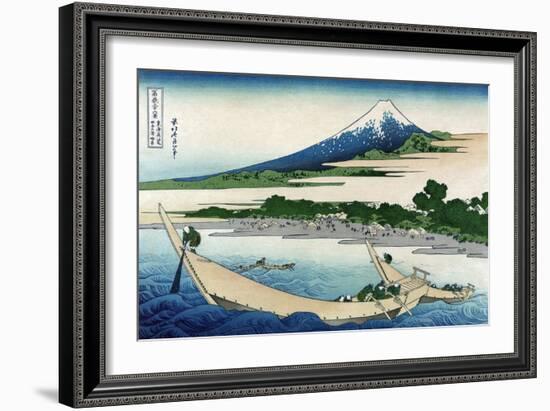 Shore of Tago Bay, Ejiri at Tokaido-Katsushika Hokusai-Framed Art Print