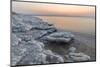 Shore with salt crystalized formation at dusk, The Dead Sea, Jordan, Middle East-Francesco Fanti-Mounted Photographic Print