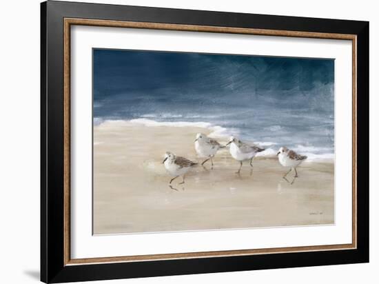 Shorebirds on Sand I Blue-Danhui Nai-Framed Premium Giclee Print