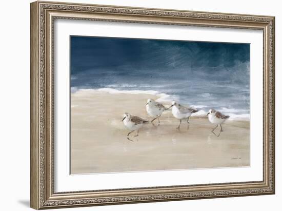 Shorebirds on Sand I Blue-Danhui Nai-Framed Art Print