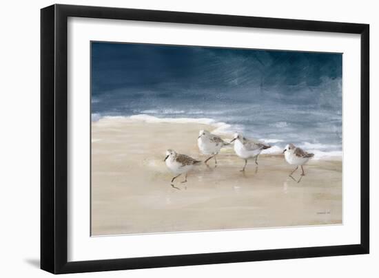 Shorebirds on Sand I Blue-Danhui Nai-Framed Art Print