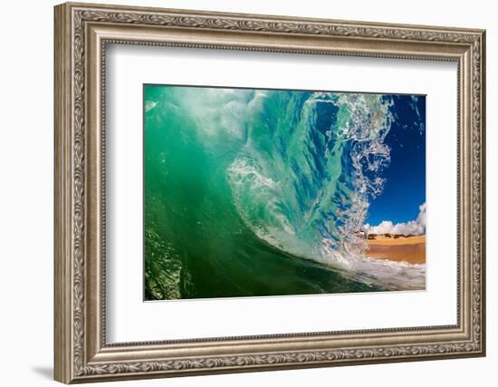 Shorebreak wave, Baja California Sur, Mexico-Mark A Johnson-Framed Photographic Print