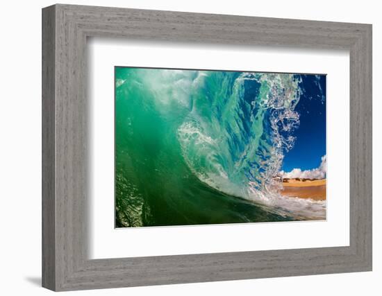 Shorebreak wave, Baja California Sur, Mexico-Mark A Johnson-Framed Photographic Print