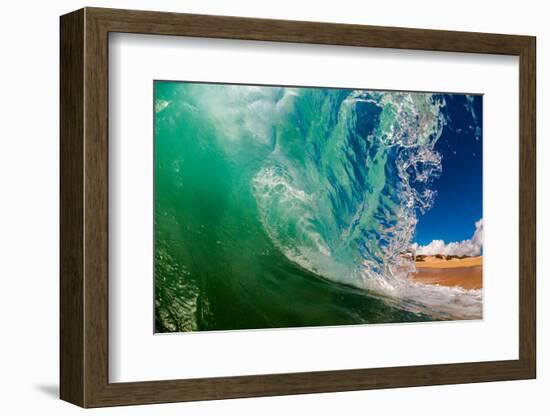 Shorebreak wave, Baja California Sur, Mexico-Mark A Johnson-Framed Photographic Print