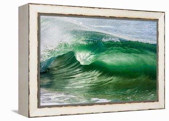 Shorebreak wave, Shelly Beach, Caloundra, Sunshine Coast, Queensland, Australia-Mark A Johnson-Framed Premier Image Canvas