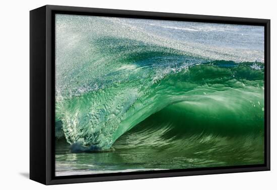 Shorebreak wave, Shelly Beach, Caloundra, Sunshine Coast, Queensland, Australia-Mark A Johnson-Framed Premier Image Canvas
