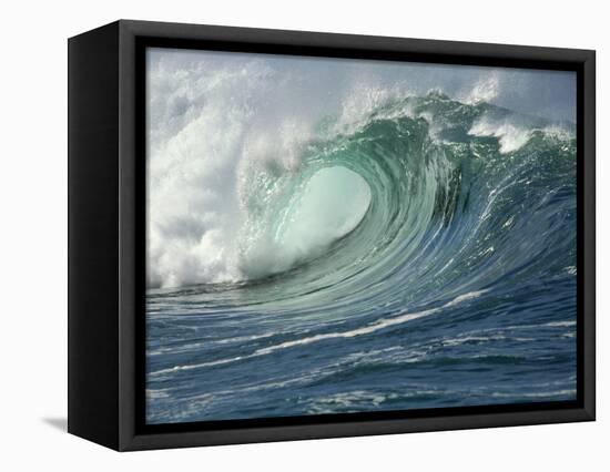 Shorebreak Waves in Waimea Bay-Rick Doyle-Framed Premier Image Canvas