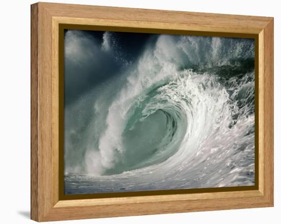 Shorebreak Waves in Waimea Bay-Rick Doyle-Framed Premier Image Canvas