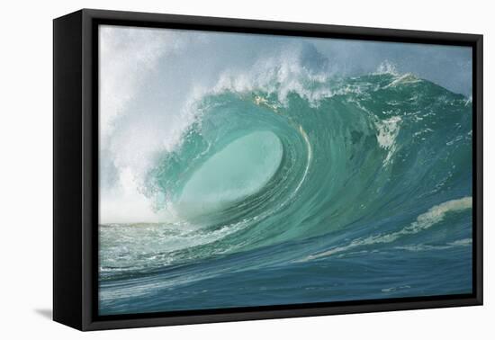 Shorebreak Waves in Waimea Bay-Rick Doyle-Framed Premier Image Canvas