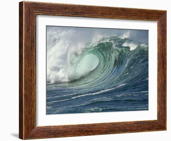 Shorebreak Waves in Waimea Bay-Rick Doyle-Framed Photographic Print