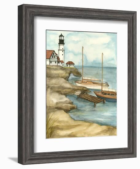 Shoreline Dock I-Jennifer Goldberger-Framed Art Print