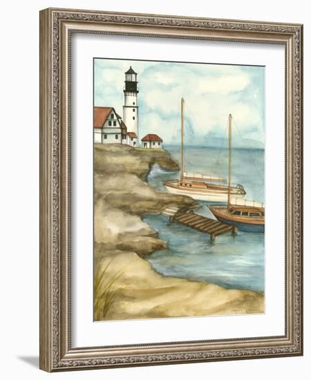 Shoreline Dock I-Jennifer Goldberger-Framed Art Print