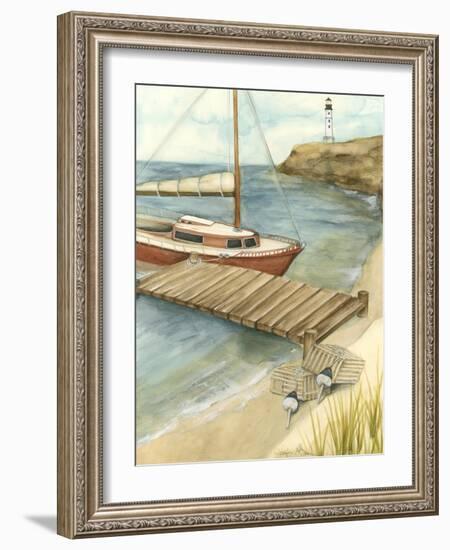 Shoreline Dock II-Jennifer Goldberger-Framed Art Print