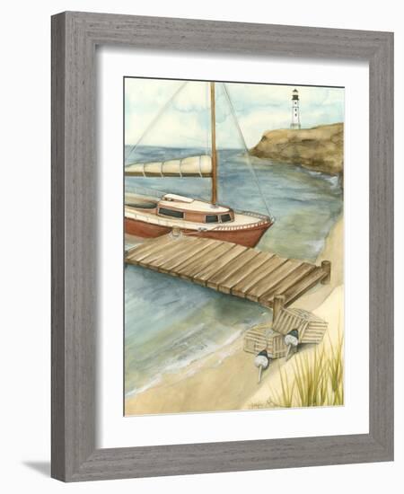 Shoreline Dock II-Jennifer Goldberger-Framed Art Print