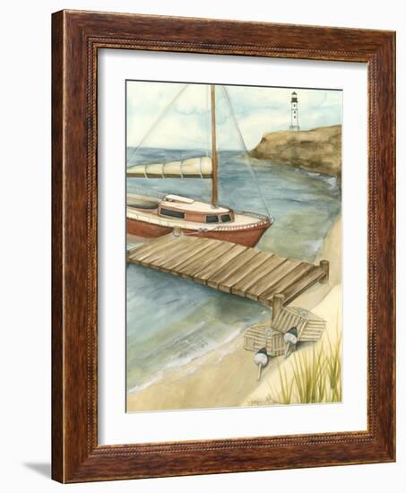 Shoreline Dock II-Jennifer Goldberger-Framed Art Print