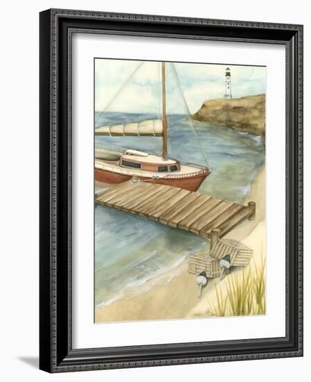 Shoreline Dock II-Jennifer Goldberger-Framed Art Print