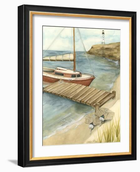 Shoreline Dock II-Jennifer Goldberger-Framed Art Print