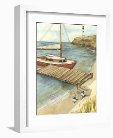 Shoreline Dock II-Jennifer Goldberger-Framed Art Print