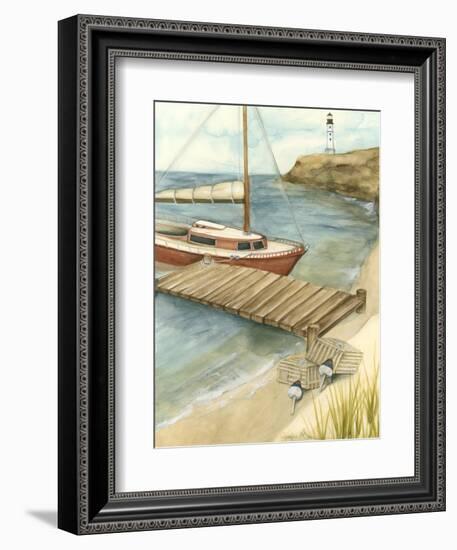 Shoreline Dock II-Jennifer Goldberger-Framed Art Print