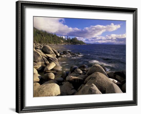 Shoreline of Boulders, Lake Tahoe, California, USA-Adam Jones-Framed Photographic Print