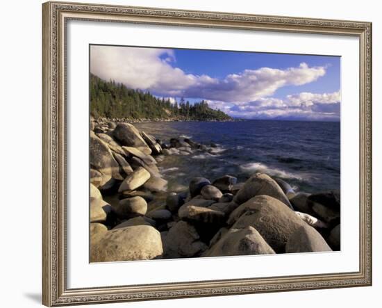 Shoreline of Boulders, Lake Tahoe, California, USA-Adam Jones-Framed Photographic Print