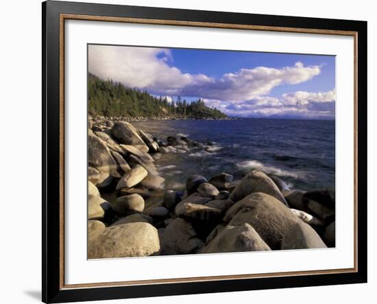 Shoreline of Boulders, Lake Tahoe, California, USA-Adam Jones-Framed Photographic Print