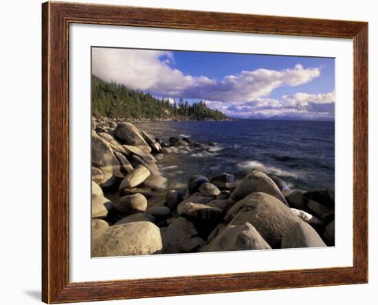 Shoreline of Boulders, Lake Tahoe, California, USA-Adam Jones-Framed Photographic Print