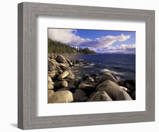 Shoreline of Boulders, Lake Tahoe, California, USA-Adam Jones-Framed Photographic Print