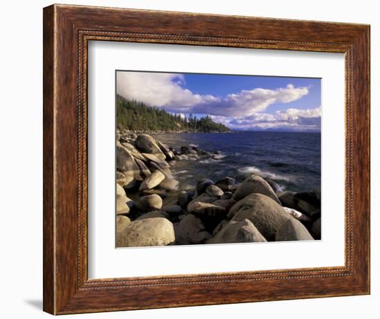 Shoreline of Boulders, Lake Tahoe, California, USA-Adam Jones-Framed Photographic Print