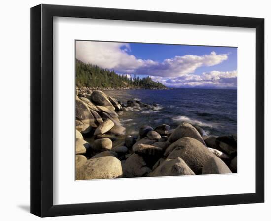 Shoreline of Boulders, Lake Tahoe, California, USA-Adam Jones-Framed Photographic Print