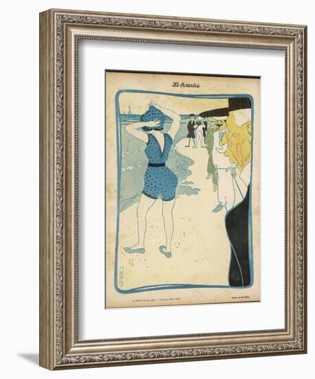 Short Swimming Costume Attracts Attention on the Beach-Roubille-Framed Art Print