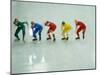 Short Track Speed Skaters at the Starting Line-Steven Sutton-Mounted Photographic Print