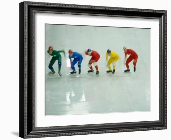 Short Track Speed Skaters at the Starting Line-Steven Sutton-Framed Photographic Print