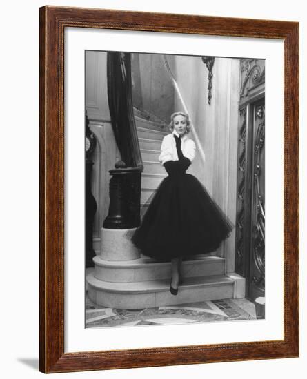 Short Wrap, Worn with Short Ball Gowns, Showing Off the Wearer's Waist-Nina Leen-Framed Photographic Print