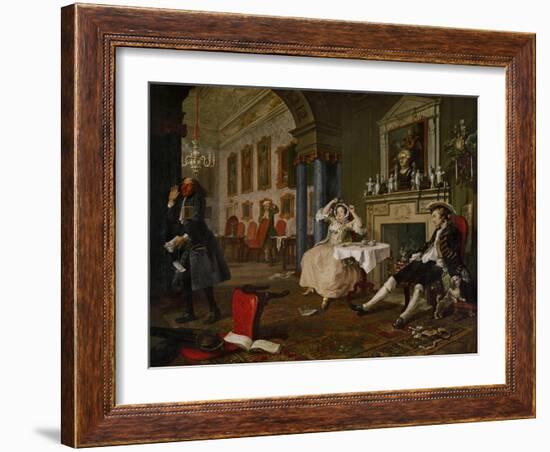 Shortly after the Wedding, from Marriage a La Mode, a Series of Six Satyrical Paintings-William Hogarth-Framed Giclee Print