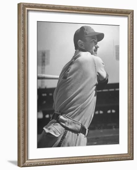 Shortstop Luke Appling Swinging a Bat-Wallace Kirkland-Framed Premium Photographic Print