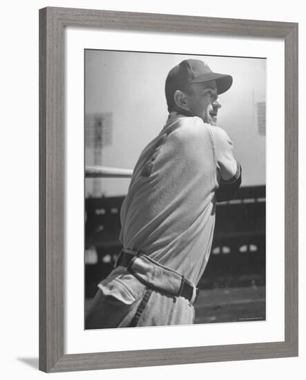 Shortstop Luke Appling Swinging a Bat-Wallace Kirkland-Framed Premium Photographic Print