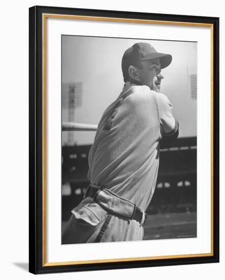 Shortstop Luke Appling Swinging a Bat-Wallace Kirkland-Framed Premium Photographic Print