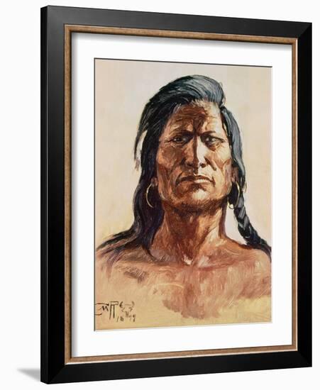 Shoshone Tribesman, 1899-Charles Marion Russell-Framed Giclee Print