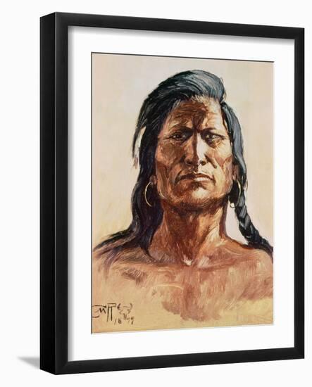 Shoshone Tribesman, 1899-Charles Marion Russell-Framed Giclee Print