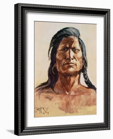 Shoshone Tribesman, 1899-Charles Marion Russell-Framed Giclee Print